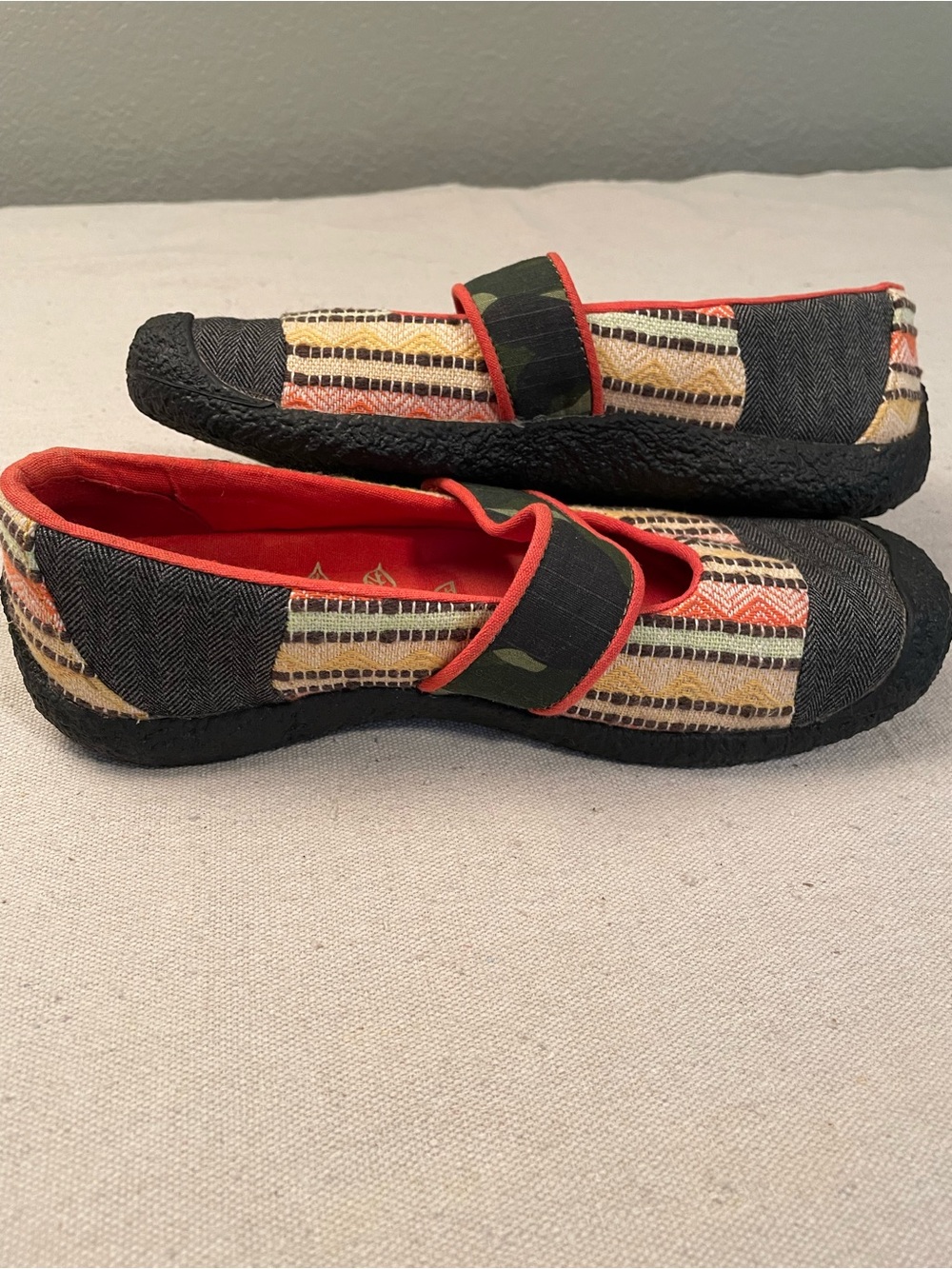Keen Women’s Mary Jane Canvas Shoes, Colors of Orange, Gray, Green and Yellow - Picture 10 of 15